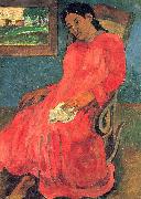Paul Gauguin Frau im rotem Kleid Germany oil painting artist